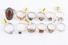 Lot of 12 Ladies Rings.