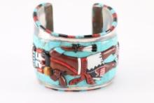 Large Hopi Inlay Cuff Art Piece.