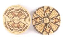 Lot of 2 Hopi Coil Flat Baskets.