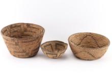Lot of 3 Pima Baskets.