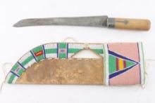 Blackfoot Beaded Scabbard & Knife