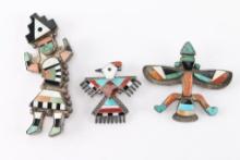 Lot of 3 Zuni Pins.