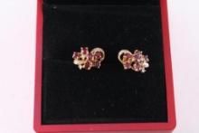 Sparkling Ruby & Diamond Earrings
