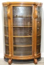 Antique Oak Display Cabinent.