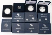 Lot of US Mint American Eagle Silver Dollar Coins