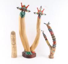 Lot of 3 Kachina Dolls.