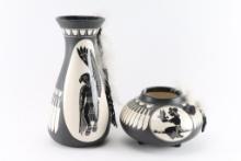 Lot of Two Dorn Pots.
