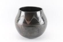 Pueblo Black on Black Olla Pot.