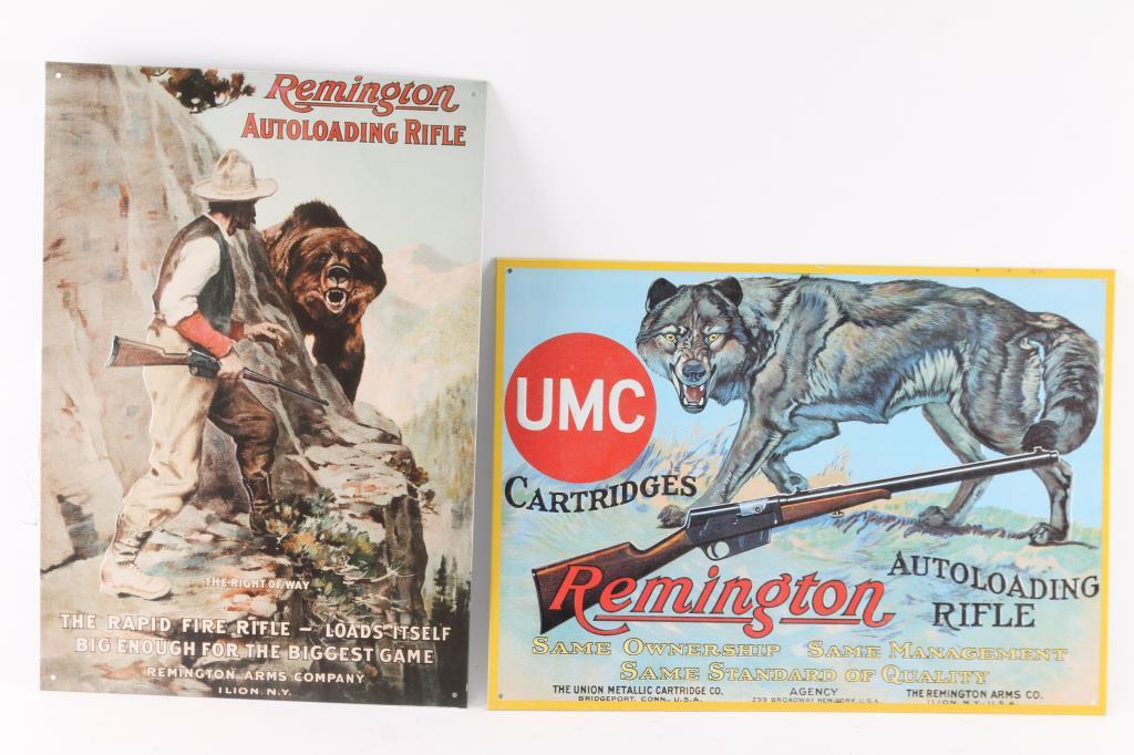 Two Remington Tin signs