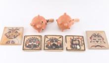Lot of Hopi Tiles and Mudhead Rattles.