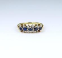 Lovely Blue Sapphire and Diamond Ring