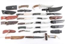 Big Lot of Hunting and Fighting Knives