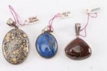 Lot of 3 Sterling Pendants.