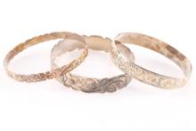 Lot of 3 Etched Bangles.