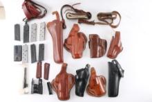 Lot of Holsters and Pistol Magazines.