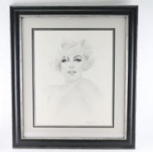 Pencil Signed Print of Marilyn Monroe.