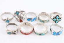 Lot of 9 Rings.