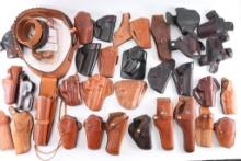 Mega Lot of Leather Gun Holsters and Mag Pouches