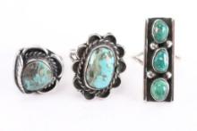Lot of 3 Native American Rings.