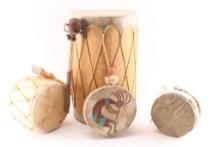 Four Decorative Native Drums.
