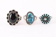 Lot of 3 Native American Rings.