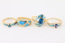 Lot of 4 Vermeil Rings.