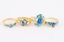 Lot of 4 Vermeil Rings.