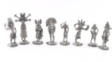 Lot of 8 Hopi Pewter Kachinas