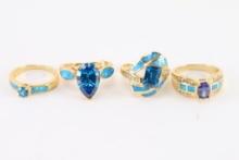 Lot of 4 Vermeil Rings.