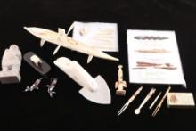 Lot of North American Carved Bone & Misc.