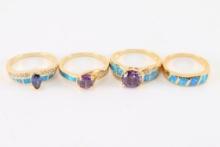 Lot of 4 Vermeil Rings.