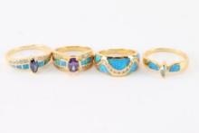 Lot of 4 Vermeil Rings.