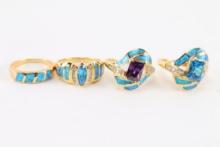 Lot of 4 Vermeil Rings.