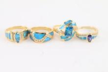 Lot of 4 Vermeil Rings.