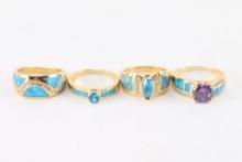 Lot of 4 Vermeil Rings.