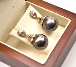 20RPS-16 TAHITIAN PEARL DROP EARRINGS