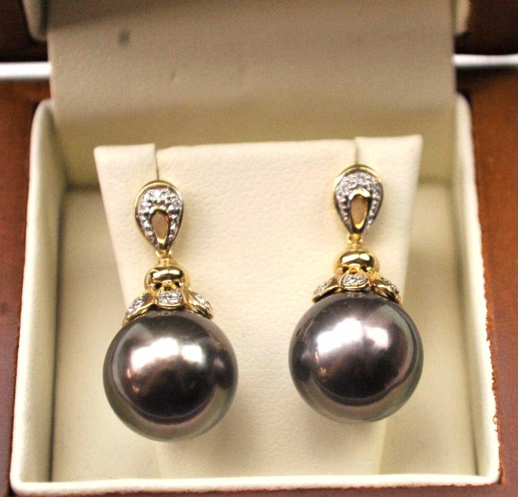 20RPS-16 TAHITIAN PEARL DROP EARRINGS