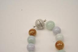 20RPS-4 MULTI-COLOR JADE BEAD NECKLACE