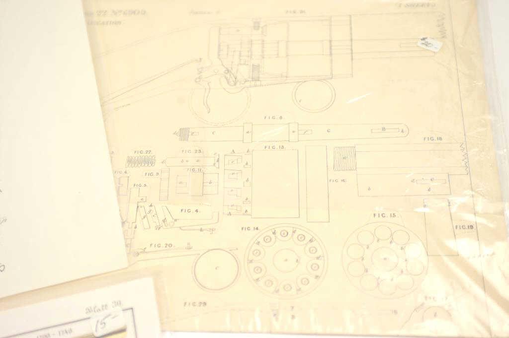 20HI-104 LOT OF 6 PRINTS FIREARM SCHEMATICS