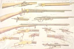 20HI-104 LOT OF 6 PRINTS FIREARM SCHEMATICS