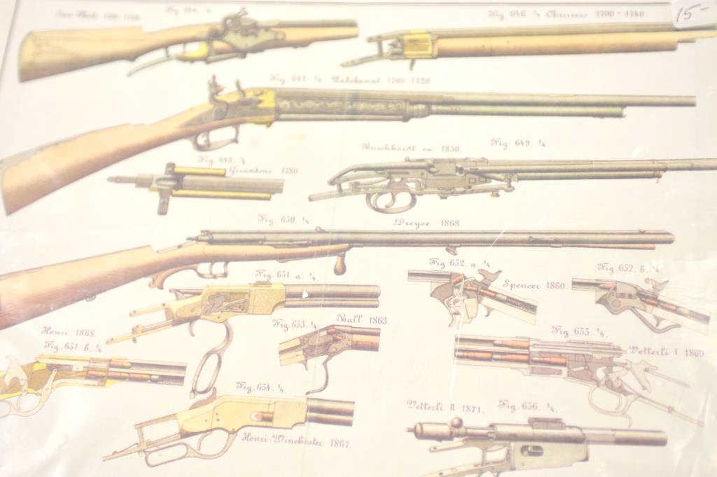 20HI-104 LOT OF 6 PRINTS FIREARM SCHEMATICS