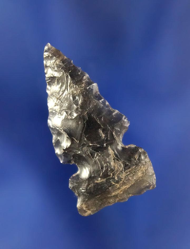 1 3/8" Sidenotch Arrowhead with unique secondary Basal Notch- Modoc County California.