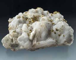 Nice! 5 1/4" wide Calcite/Pyrite and Druzy Quartz crystals found in Peru.
