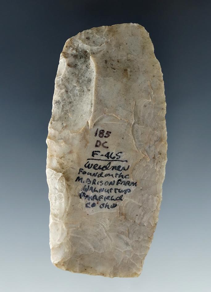 Classic style & pictured! 3 3/8" Paleo Square Knife - Flint Ridge Flint- Fairfield Co., Ohio.