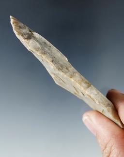 Classic style & pictured! 3 3/8" Paleo Square Knife - Flint Ridge Flint- Fairfield Co., Ohio.
