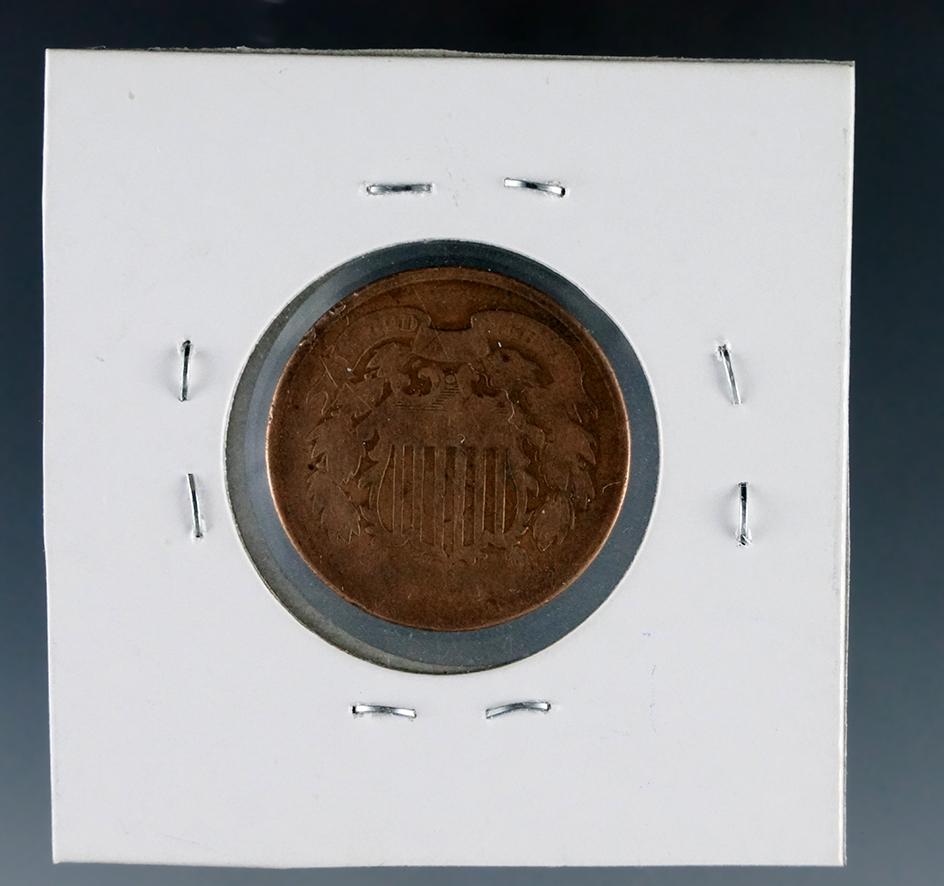 1864 2 Cent Piece AG+ Details Cleaned