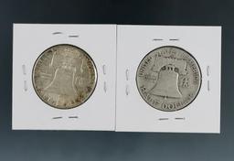 1952 and 1952-S Franklin Silver Half Dollars F-AU