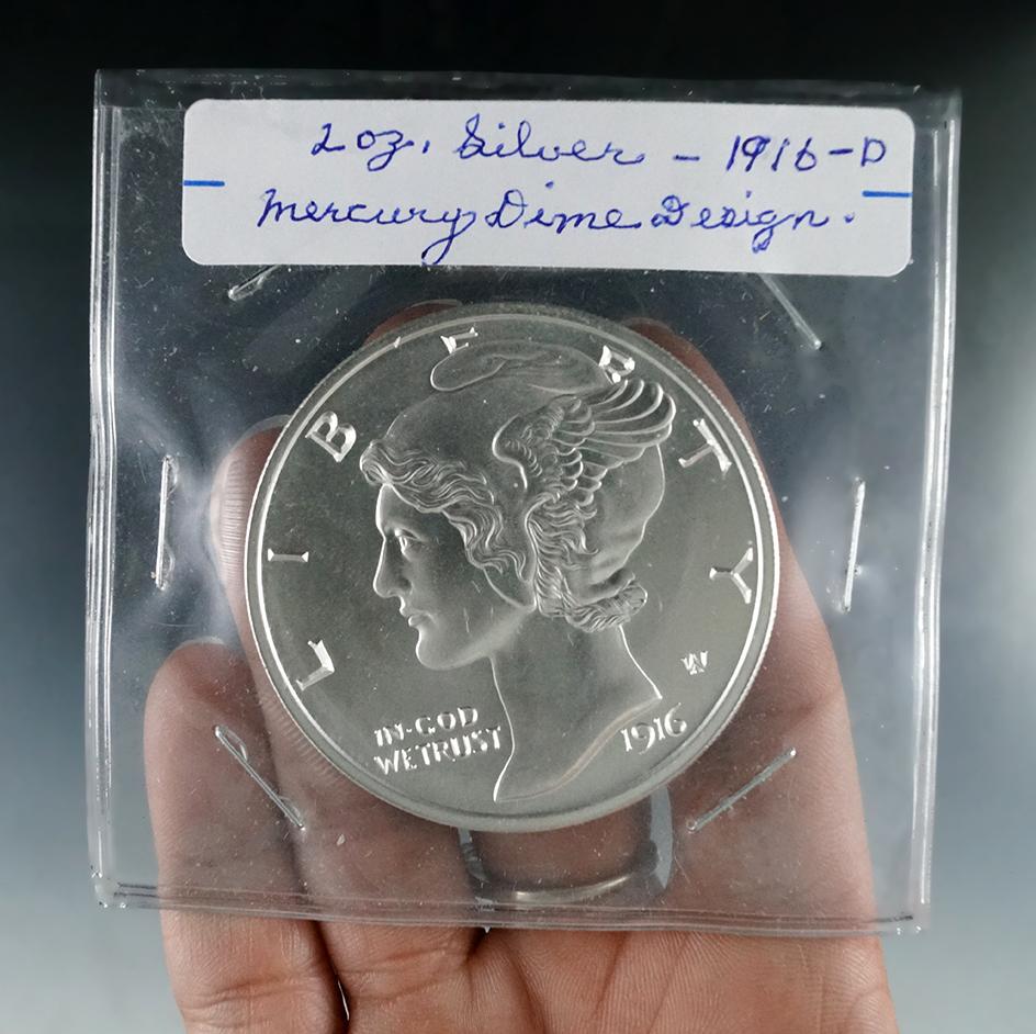 1916-D Mercury Dime Design 2 Troy Ounce Silver Proof