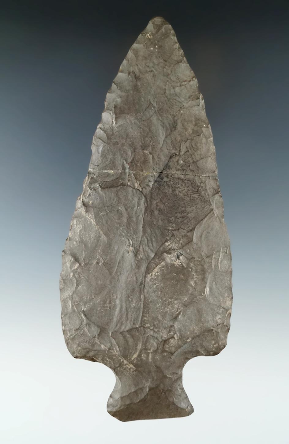 Big! 6 3/4" Hopewell Knife made from Esopus chert that is broken and glued near the mid section.
