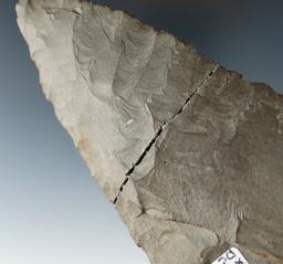 Big! 6 3/4" Hopewell Knife made from Esopus chert that is broken and glued near the mid section.